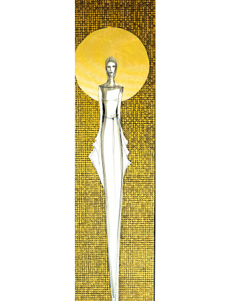 Obraz z kolekcji Kobiecość – We wnętrzu ciszy – tusz i złoto na płótnie – Marzena Królikowska-Kukuła5