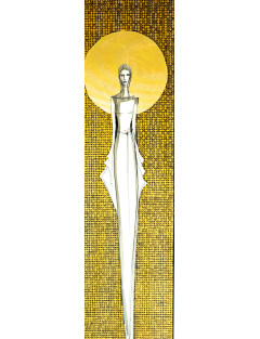 Obraz z kolekcji Kobiecość – We wnętrzu ciszy – tusz i złoto na płótnie – Marzena Królikowska-Kukuła5