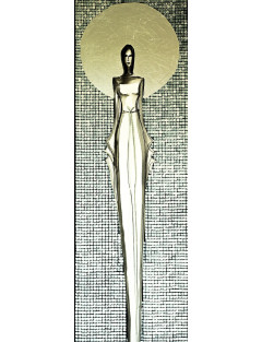 We wnętrzu ciszy 7-  Obraz z kolekcji Kobiecość – tusz i srebro na płótnie.1