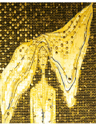 Obraz Znikanie I – tusz i złoto na płótnie – Marzena Królikowska-Kukuła1