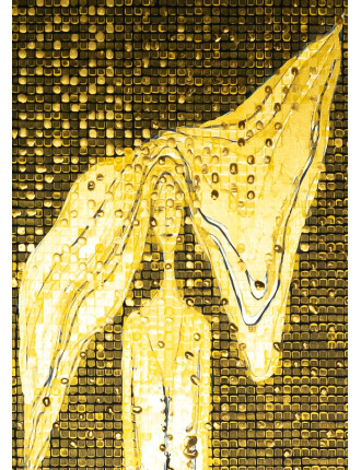 Obraz Znikanie I – tusz i złoto na płótnie – Marzena Królikowska-Kukuła3