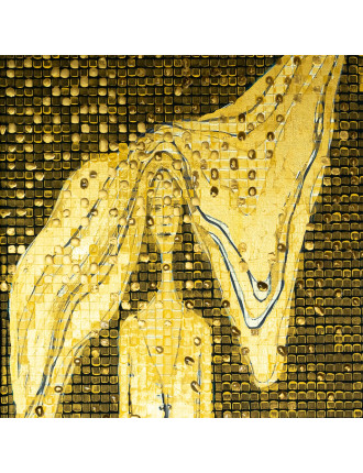 Obraz Znikanie I – tusz i złoto na płótnie – Marzena Królikowska-Kukuła4