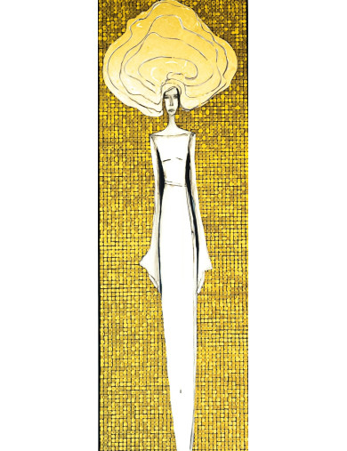 Trwałość 1- Obraz z kolekcji „Trwałość” – tusz i złoto na płótnie.1