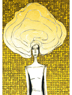 Trwałość 1- Obraz z kolekcji „Trwałość” – tusz i złoto na płótnie.7