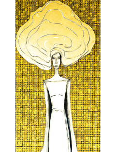 Trwałość 1- Obraz z kolekcji „Trwałość” – tusz i złoto na płótnie.8