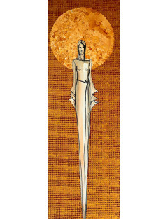 Within the Silence 9- Painting from the collection Femininity – ink and silver on canvas1