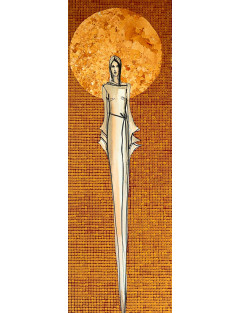 Within the Silence 9- Painting from the collection Femininity – ink and silver on canvas5